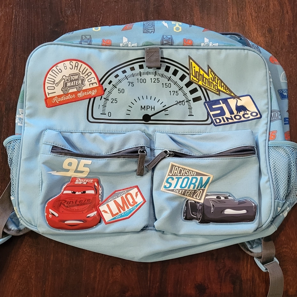 Authentic Disney Store Lightning McQueen backpack.